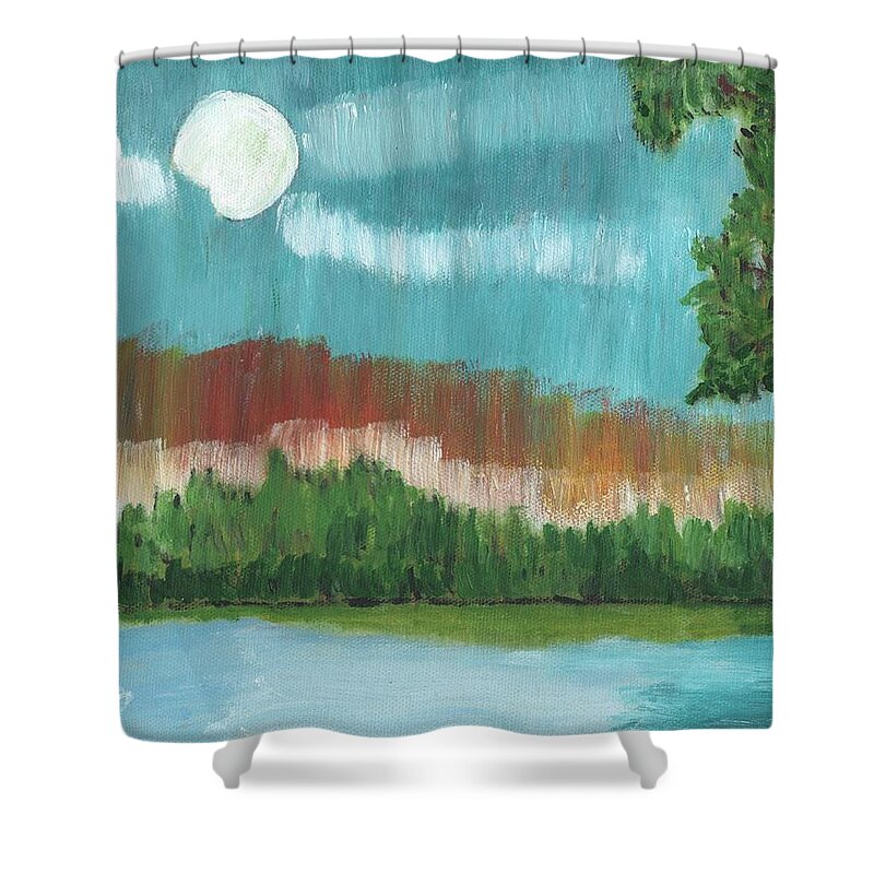 Landscape Shower Curtain featuring the painting Gamewell by Cliff Wilson