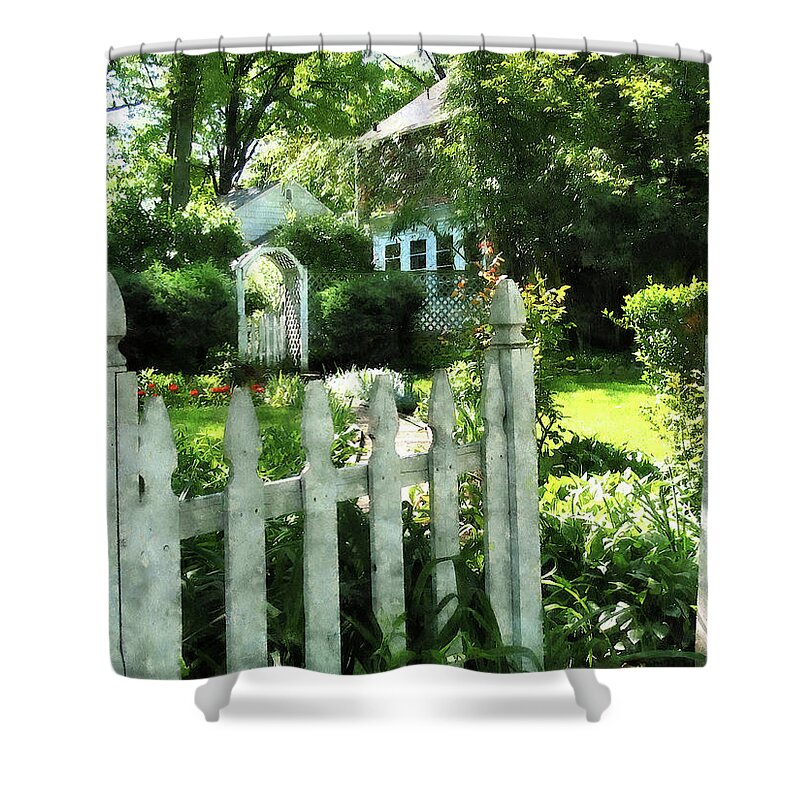 Garden Shower Curtain featuring the photograph Garden Gate by Susan Savad