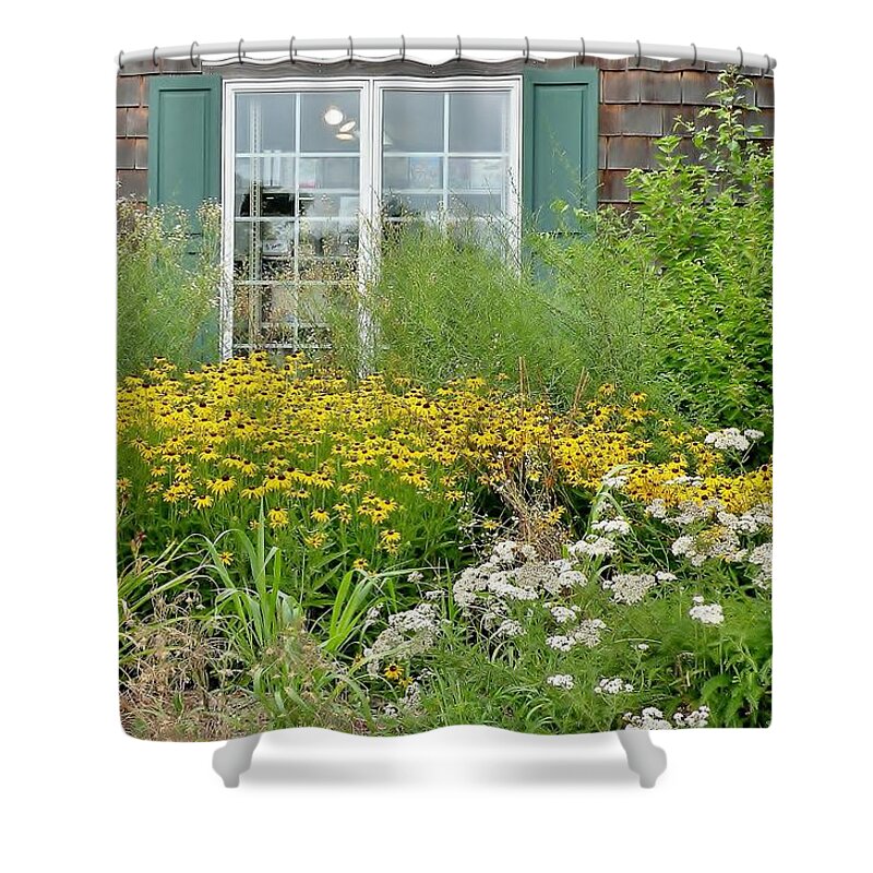 Floral Shower Curtain featuring the photograph Gardens at the Good Earth Market by Kim Bemis