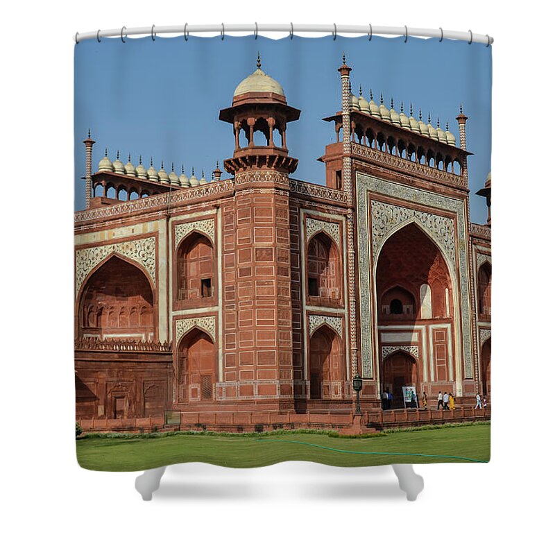 Arch Shower Curtain featuring the photograph Gateway To The Taj Mahal. Agra. India by Stefano Ravalli