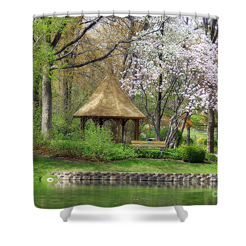 Gazebo Shower Curtain featuring the photograph Gazebo by Optical Playground By MP Ray