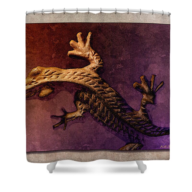 Gecko Shower Curtain featuring the photograph Gecko Dance 2 by WB Johnston