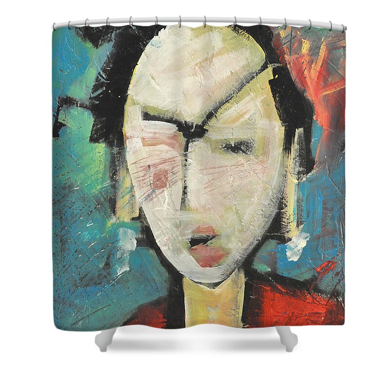 Geisha Shower Curtain featuring the painting Geisha by Tim Nyberg