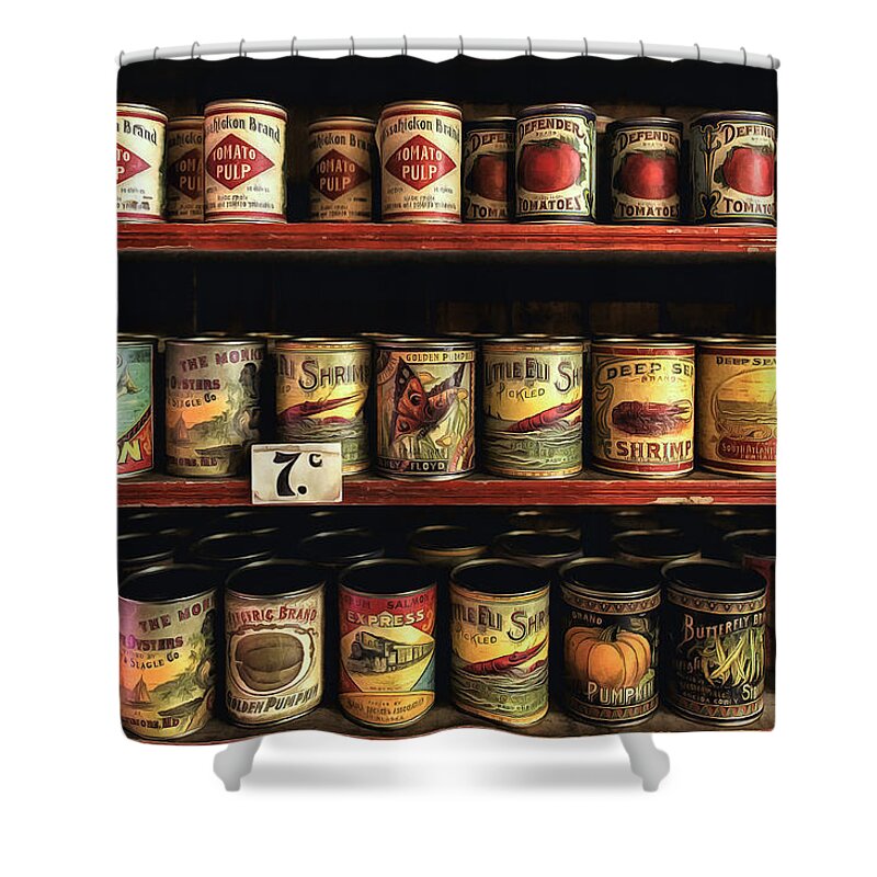 Tin Shower Curtain featuring the photograph General Store 1 by Nigel R Bell