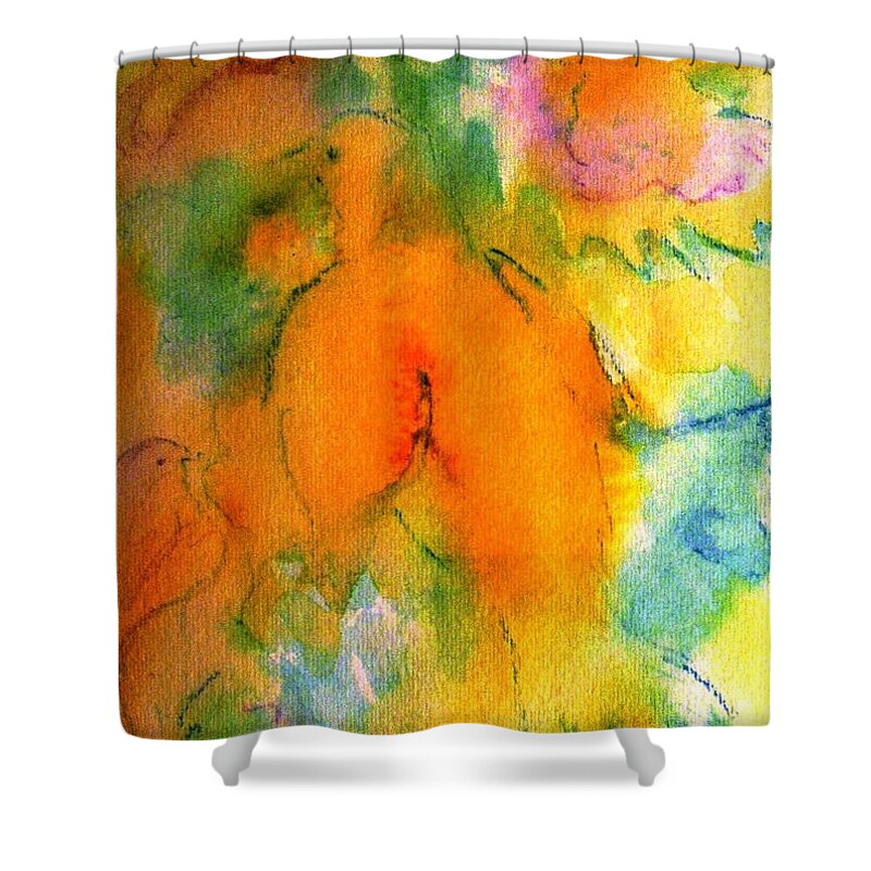 Doves Shower Curtain featuring the painting Gentle Doves by Hazel Holland