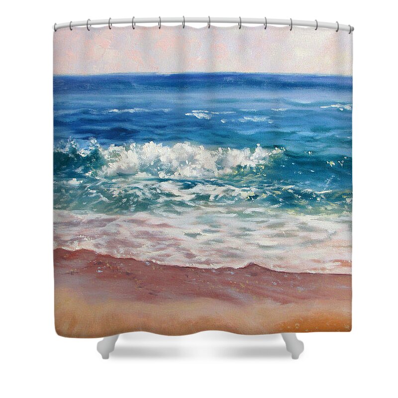Virginia Beach Shower Curtain featuring the painting Gentle Wave by Bonnie Mason