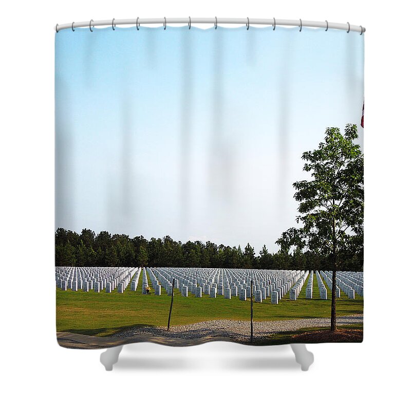 Cemetery Shower Curtain featuring the photograph Georgia National Cemetery by Pete Trenholm