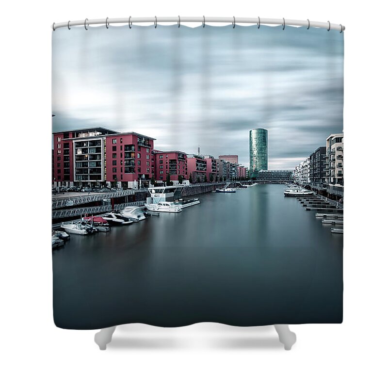 Empty Shower Curtain featuring the photograph Germany, Hesse, Frankfurt, Westhafen by Westend61