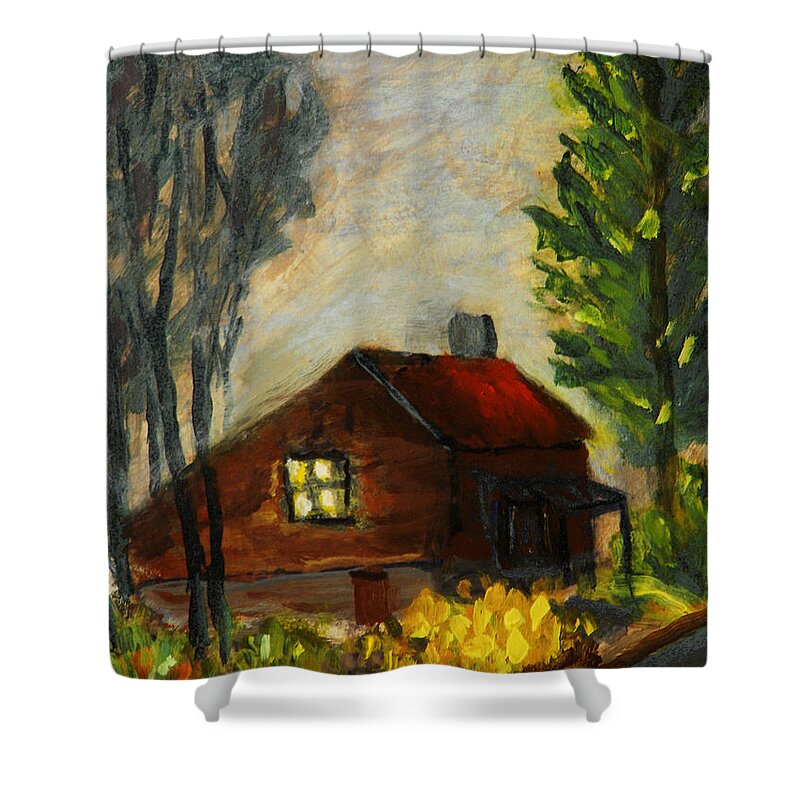 House Shower Curtain featuring the painting Getting Home at Twilight by Michael Daniels
