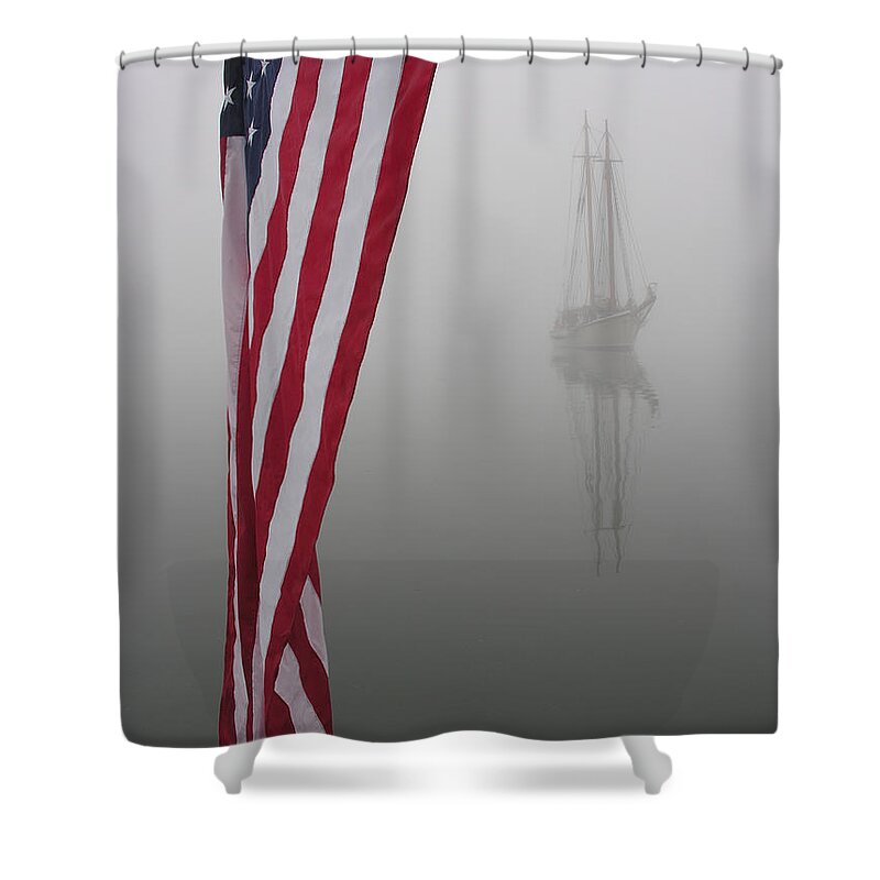 Flag Shower Curtain featuring the photograph Ghost Ship by David Kay