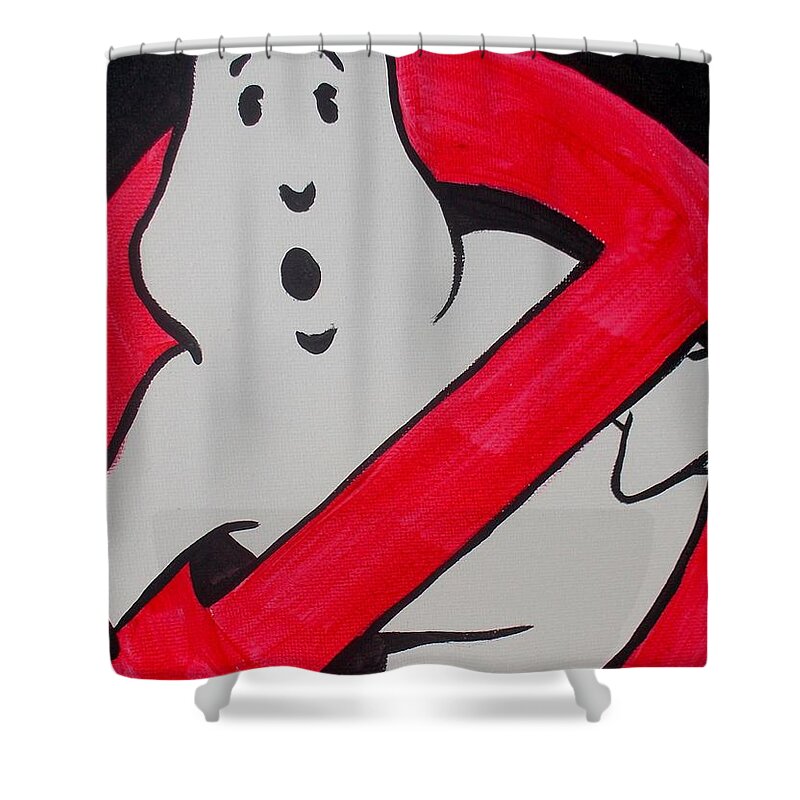 Ghost Shower Curtain featuring the painting Ghostbuster by Marisela Mungia