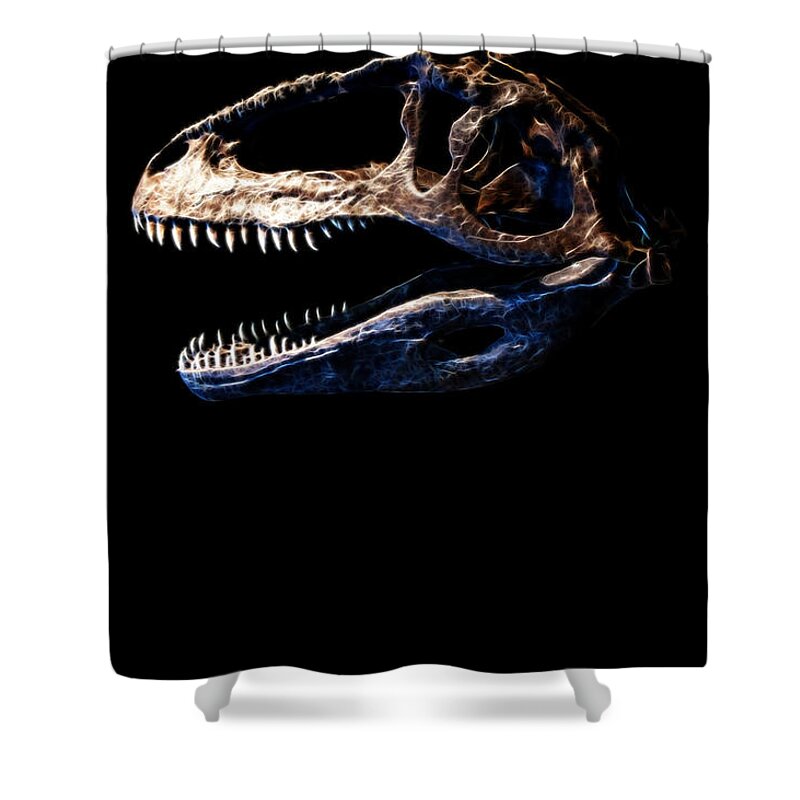 Giganotosaurus Carolinii Skull Shower Curtain featuring the photograph Giganotosaurus Skull 2 by Weston Westmoreland
