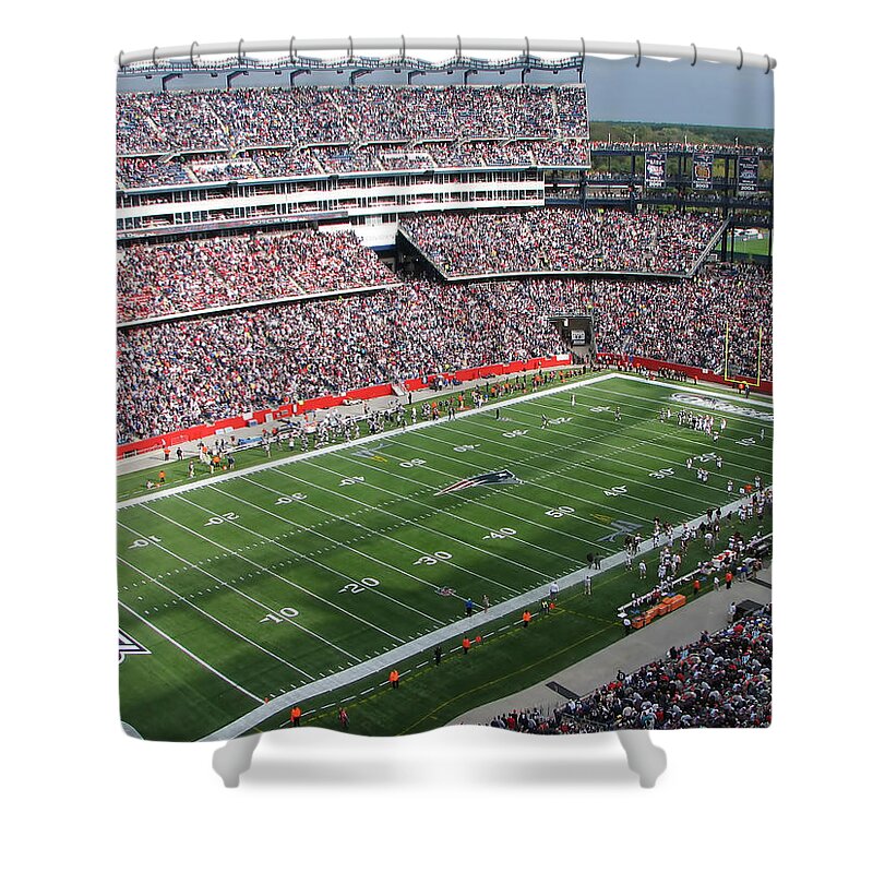 Gillette Stadium Shower Curtain featuring the photograph Gillette Stadium by Georgia Fowler