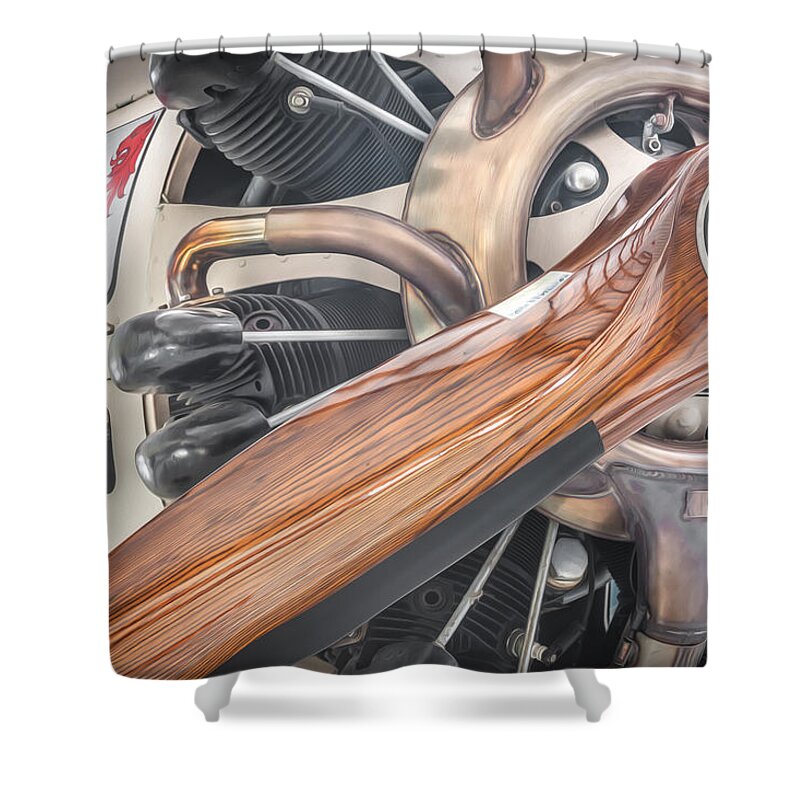 Aircraft Shower Curtain featuring the photograph Give Props Vintage Aircraft by Rich Franco