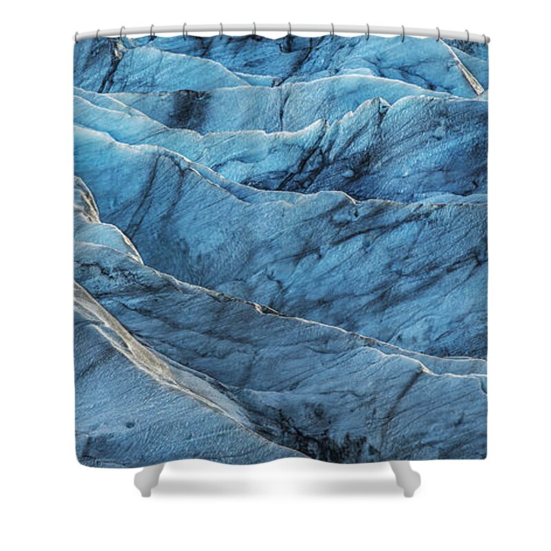Black Shower Curtain featuring the photograph Glacier Blue by Jon Glaser