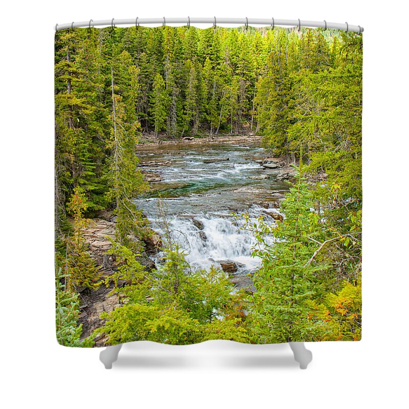 Sky Shower Curtain featuring the photograph Glacier National Park Splendor by John M Bailey