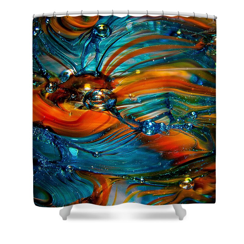 Glass Shower Curtain featuring the photograph Glass Macro Abstract RTO by David Patterson