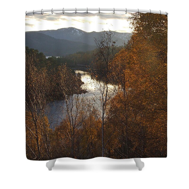 Glen Affric Shower Curtain featuring the photograph Silver and Gold - Glen Affric - Scotland by Phil Banks