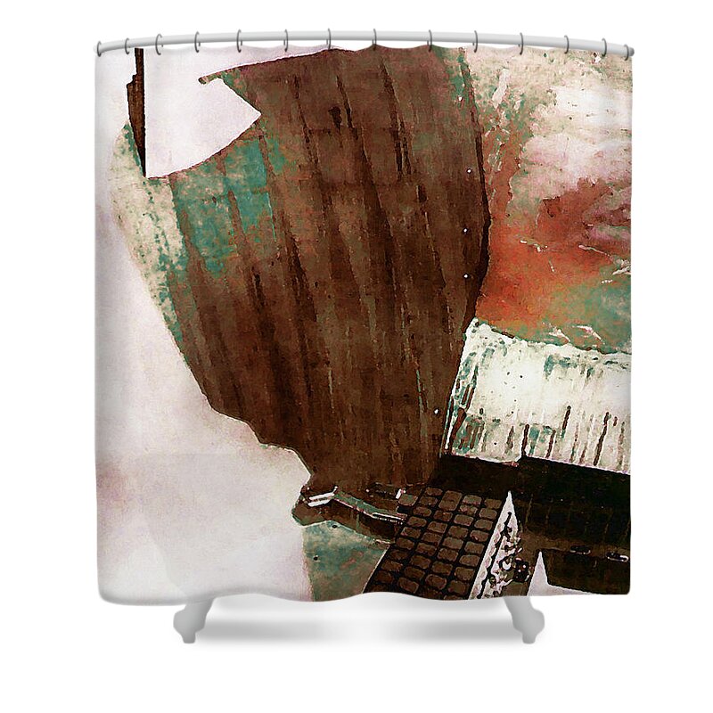 Digital Shower Curtain featuring the digital art Glen Canyon Dam by David Hansen