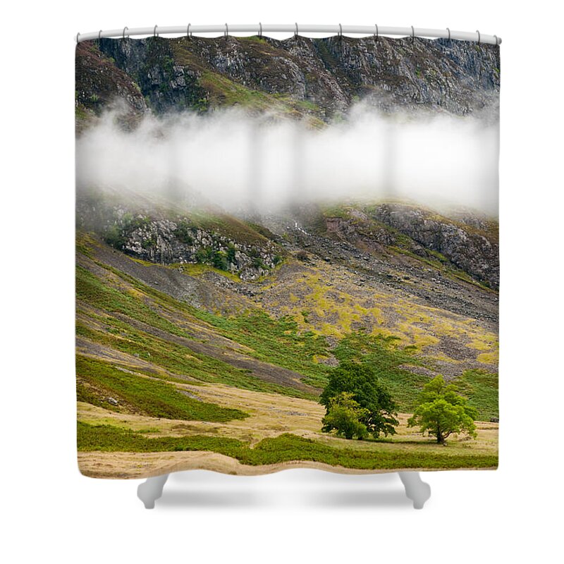 Michalakis Ppalis Shower Curtain featuring the photograph Misty Mountain Landscape by Michalakis Ppalis