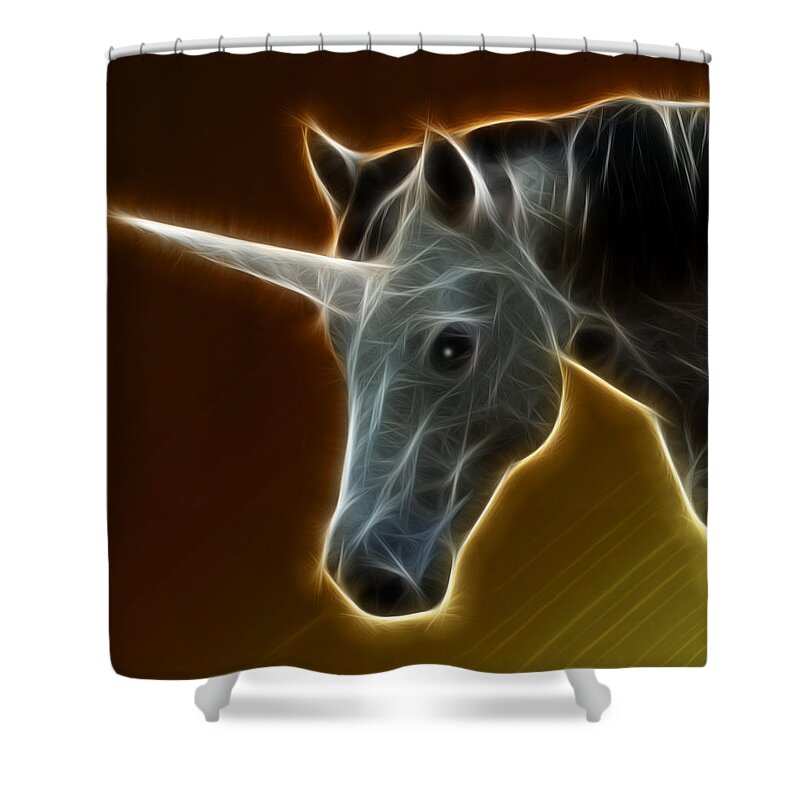 Unicorn Shower Curtain featuring the photograph Glowing Unicorn by Shane Bechler
