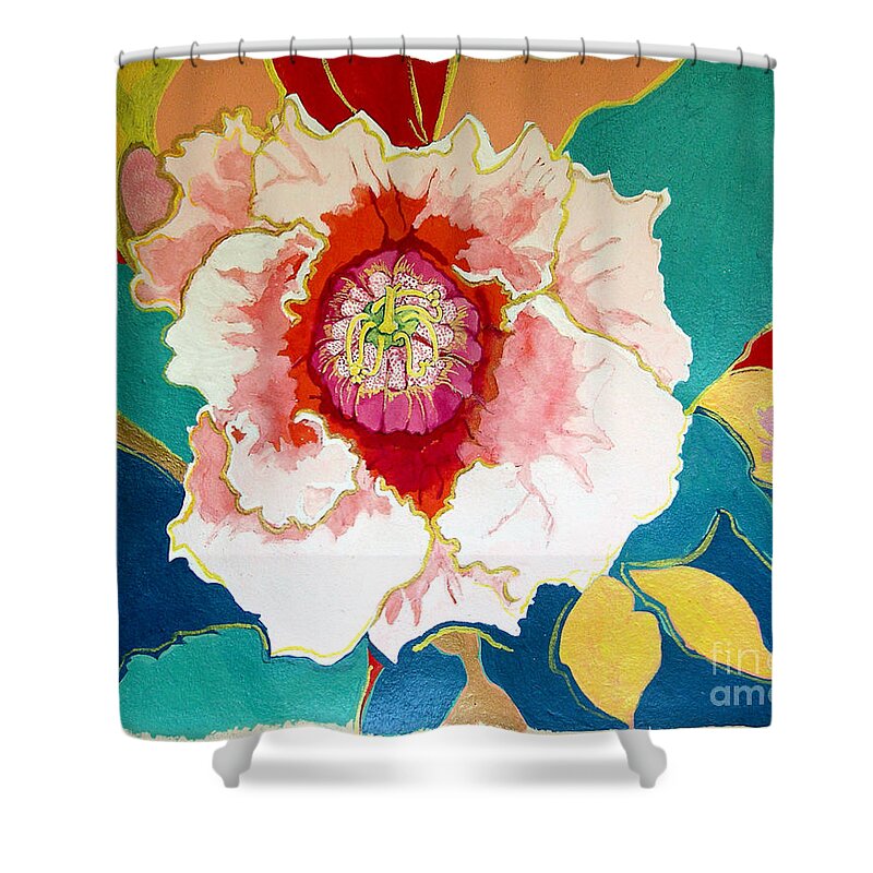 Flower Shower Curtain featuring the painting GLoxinia by Jamie Downs