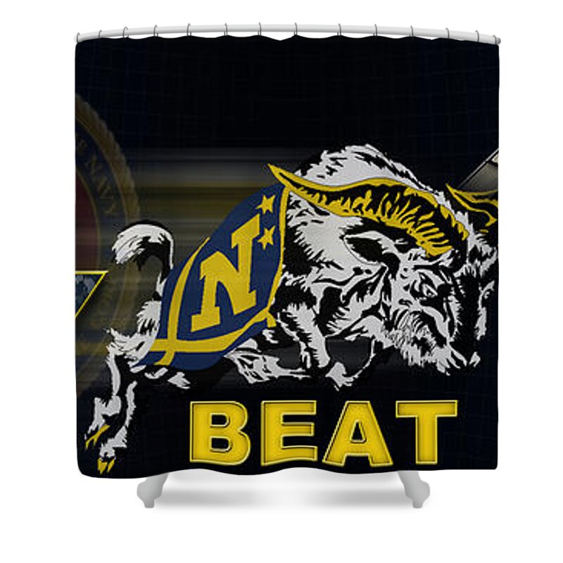 U.s. Navy Shower Curtain featuring the photograph Go Navy Beat Army by Mountain Dreams