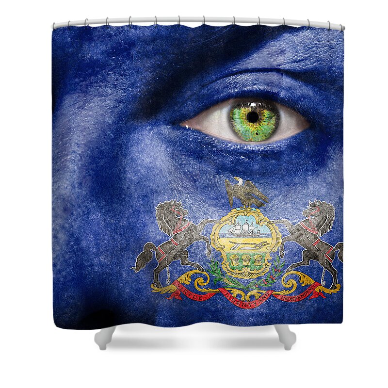 Black Shower Curtain featuring the photograph Go Pennsylvania by Semmick Photo