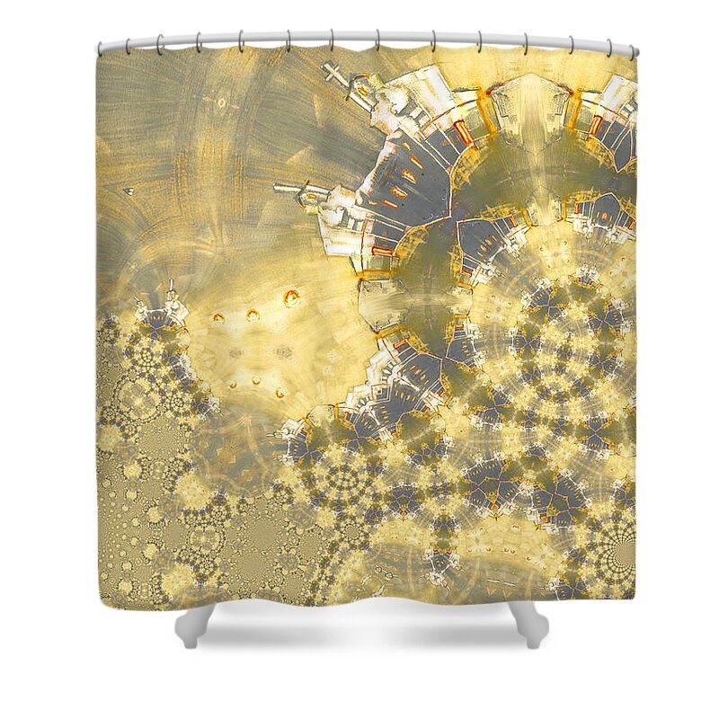 Fractal Shower Curtain featuring the painting God Is Everywhere by Miki De Goodaboom