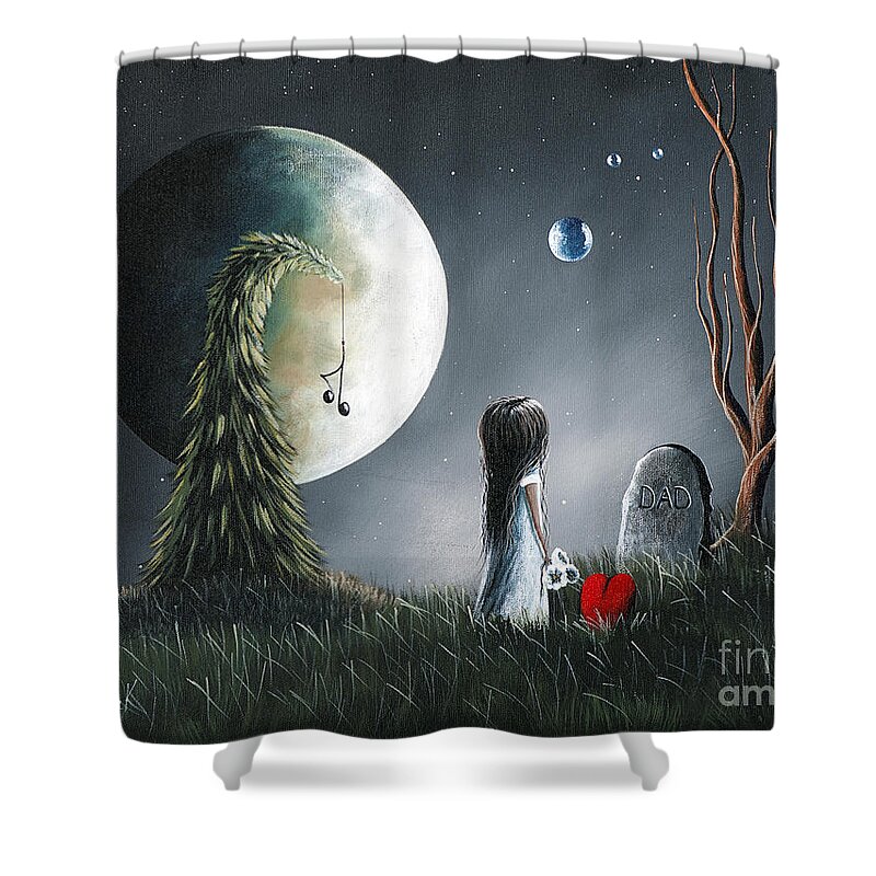 Gothic Fantasy Shower Curtain featuring the painting God Must Need You More Than We Do by Shawna Erback by Moonlight Art Parlour