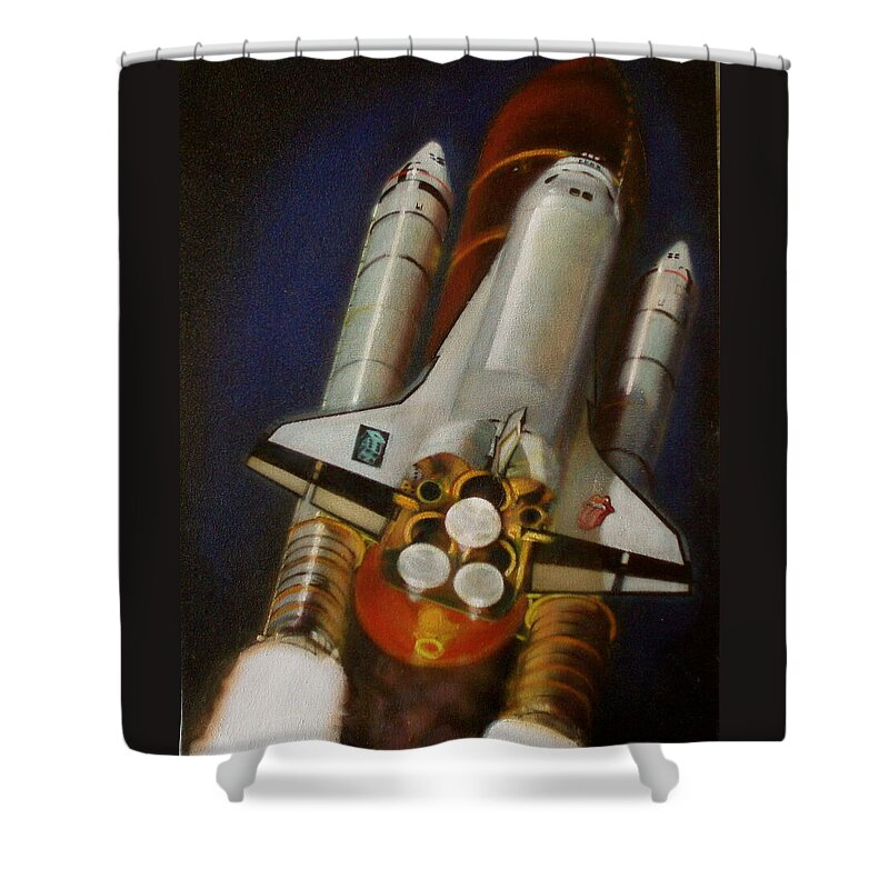 Realism Shower Curtain featuring the painting God Plays Dice by Sean Connolly