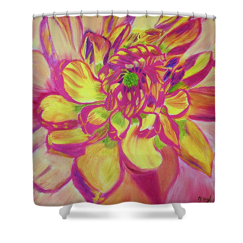 Flower Shower Curtain featuring the painting God's Gift by Meryl Goudey