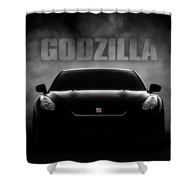 Gtr Shower Curtain featuring the digital art Godzilla by Douglas Pittman