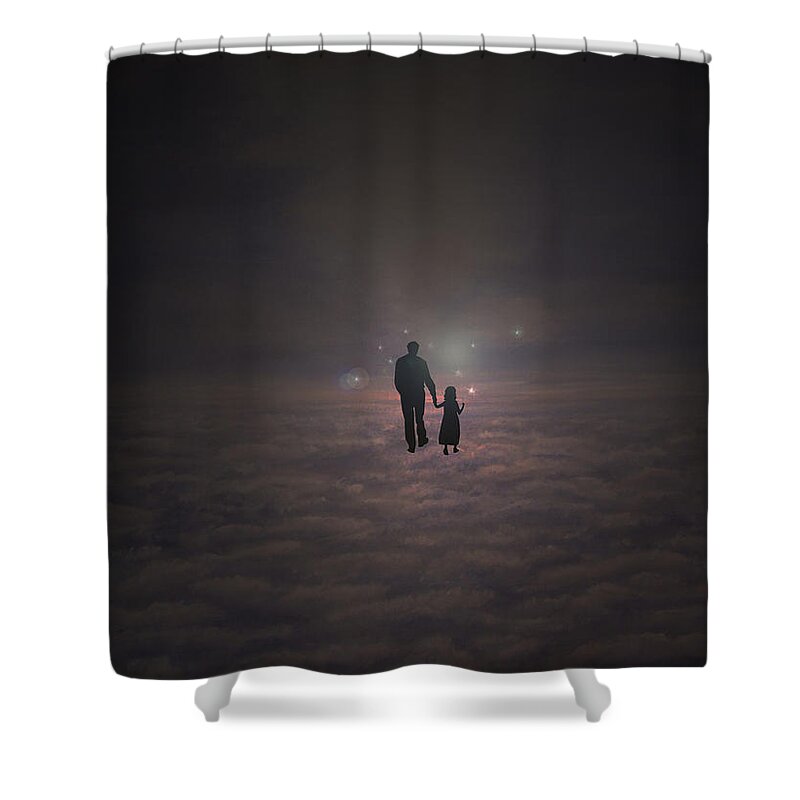 Heaven Shower Curtain featuring the painting Going home by Ken Figurski