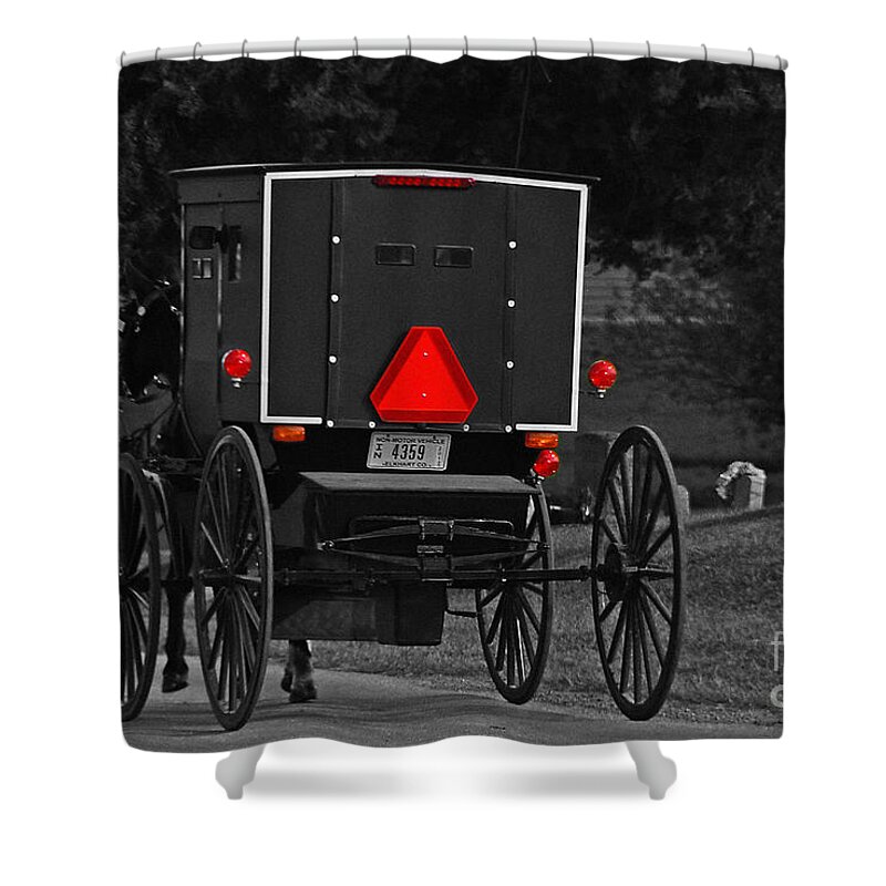 Buggy Shower Curtain featuring the photograph Going Home SC by Mary Carol Story