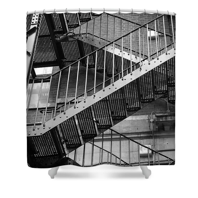 Stairs Shower Curtain featuring the photograph Going Up by Clare Bevan