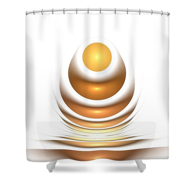 Malakhova Shower Curtain featuring the digital art Golden Egg by Anastasiya Malakhova