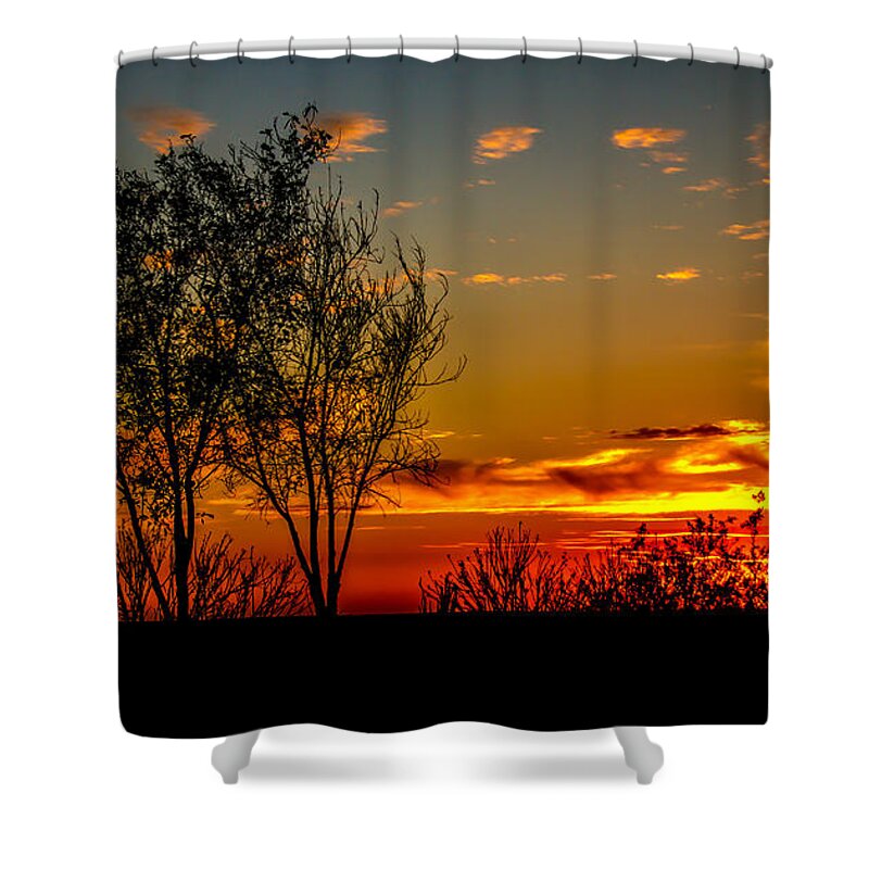 Sunset Shower Curtain featuring the photograph Golden Evening by Robert Bales