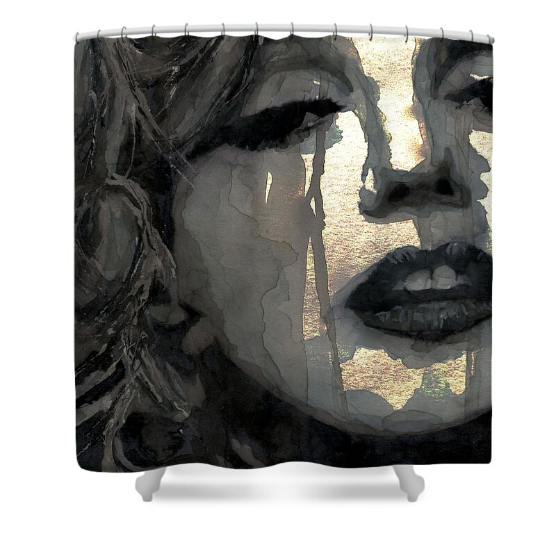 Marilyn Monroe Shower Curtain featuring the painting Golden Goddess by Paul Lovering