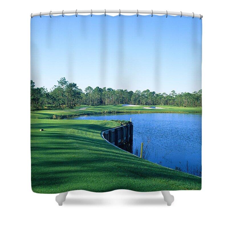 Photography Shower Curtain featuring the photograph Golf Course At The Lakeside, Regatta by Panoramic Images