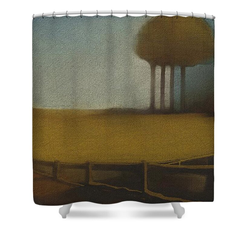 Fineartamerica.com Shower Curtain featuring the painting Golf Course in Duxbury Massachusetts #1 by Diane Strain