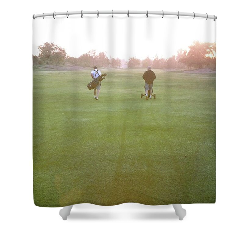 Dawn Shower Curtain featuring the photograph Golfing In The Morning by Chasing Light Photography Thomas Vela