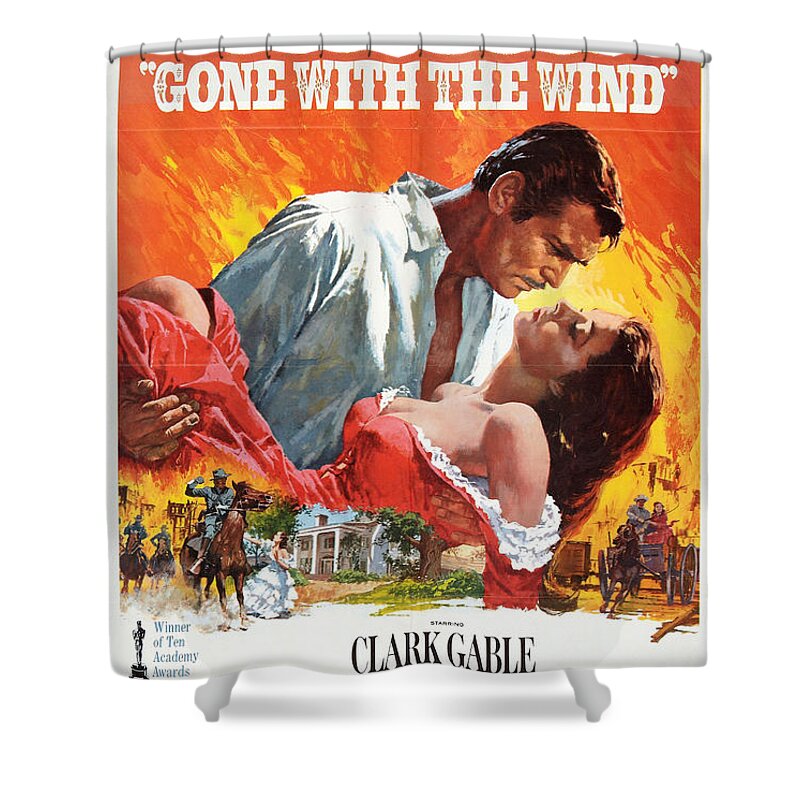 Movie Poster Shower Curtain featuring the photograph Gone With the Wind - 1939 by Georgia Fowler