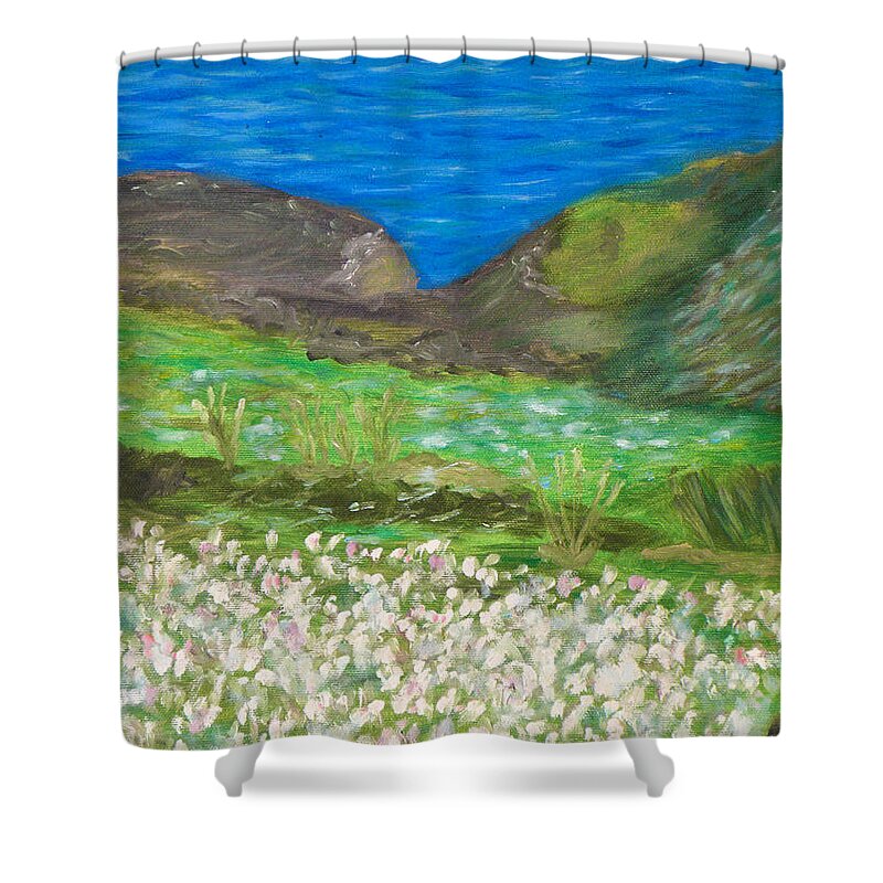 Gone With The Wind Shower Curtain featuring the painting Gone with the wind by Augusta Stylianou