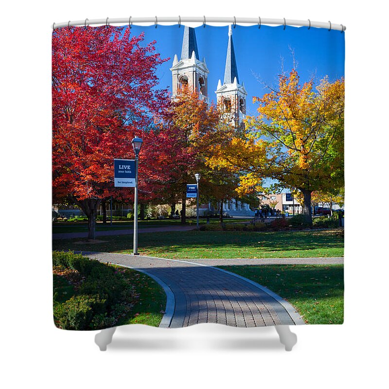 America Shower Curtain featuring the photograph Gonzaga Pathway by Inge Johnsson