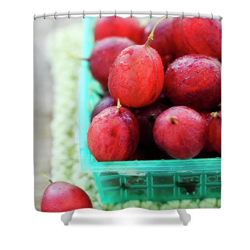 Large Group Of Objects Shower Curtain featuring the photograph Gooseberries by Nicolesy