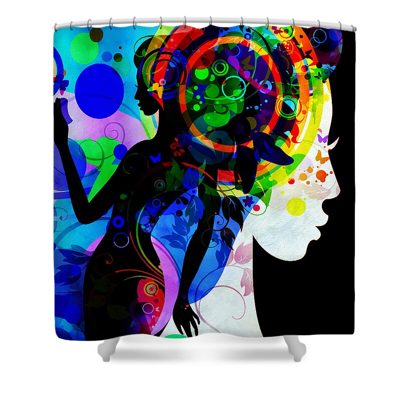 Strength Shower Curtain featuring the mixed media Grace by Angelina Tamez