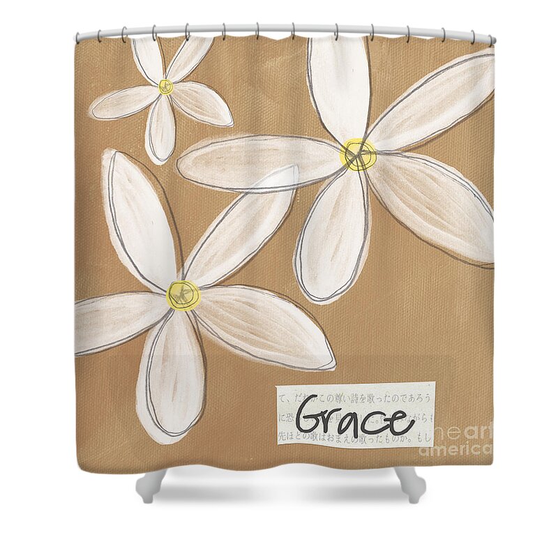 Grace Shower Curtain featuring the mixed media Grace by Linda Woods
