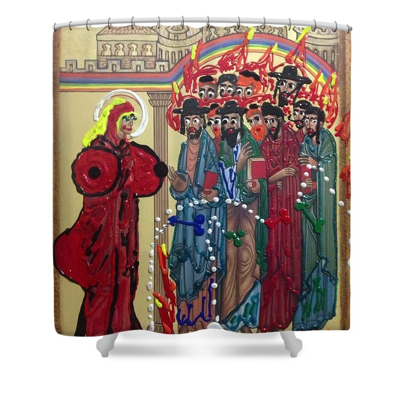 Professional Shower Curtain featuring the painting Grace Under Fire by Lisa Piper