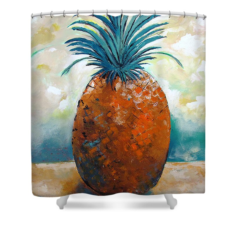 Pineapple Shower Curtain featuring the painting Graciousness					 by Gary Smith